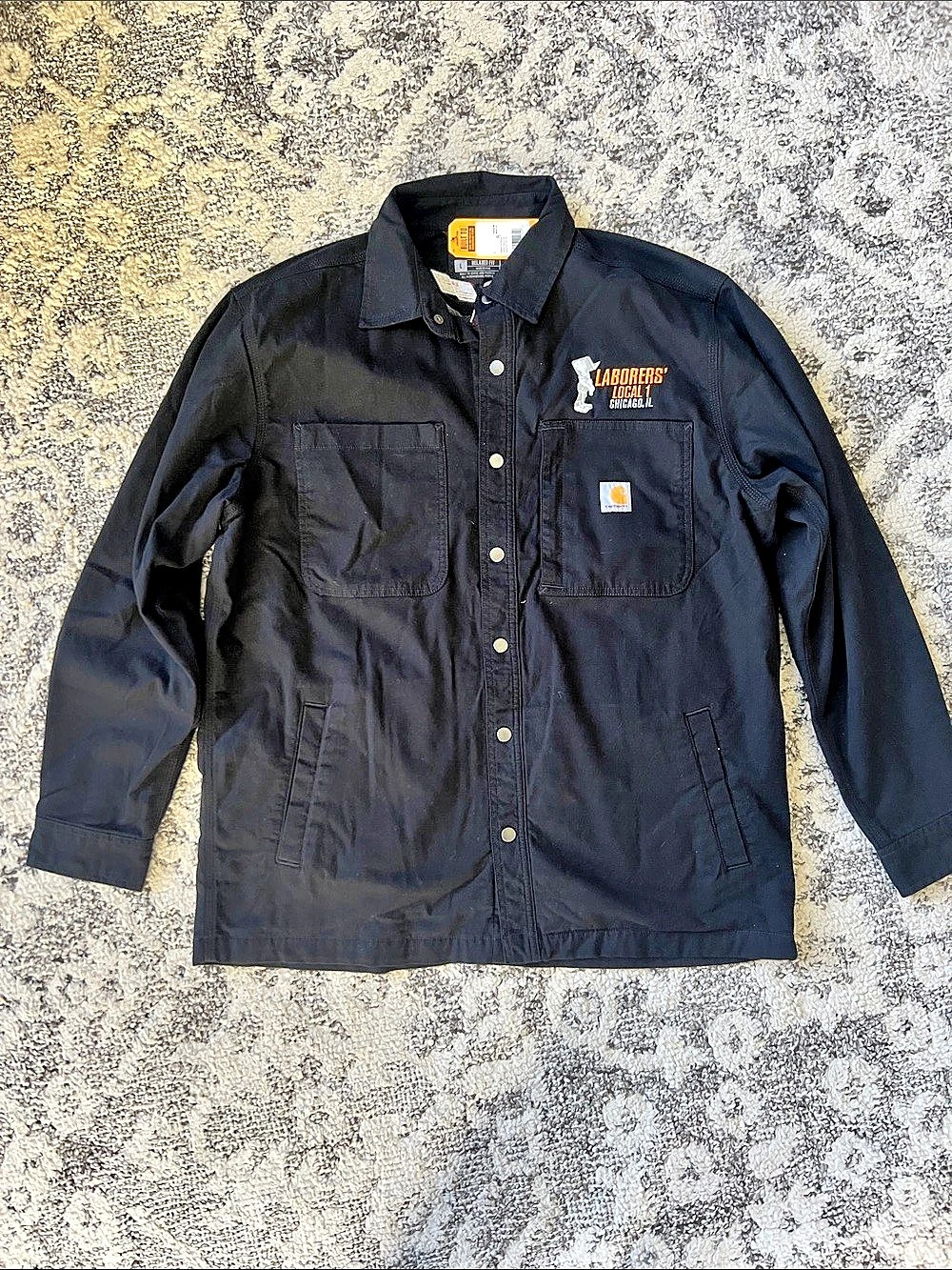 Carhartt Rugged Flex Relaxed Fit Canvas Fleece-Lined Snap-Front Shirt Jac Shirt